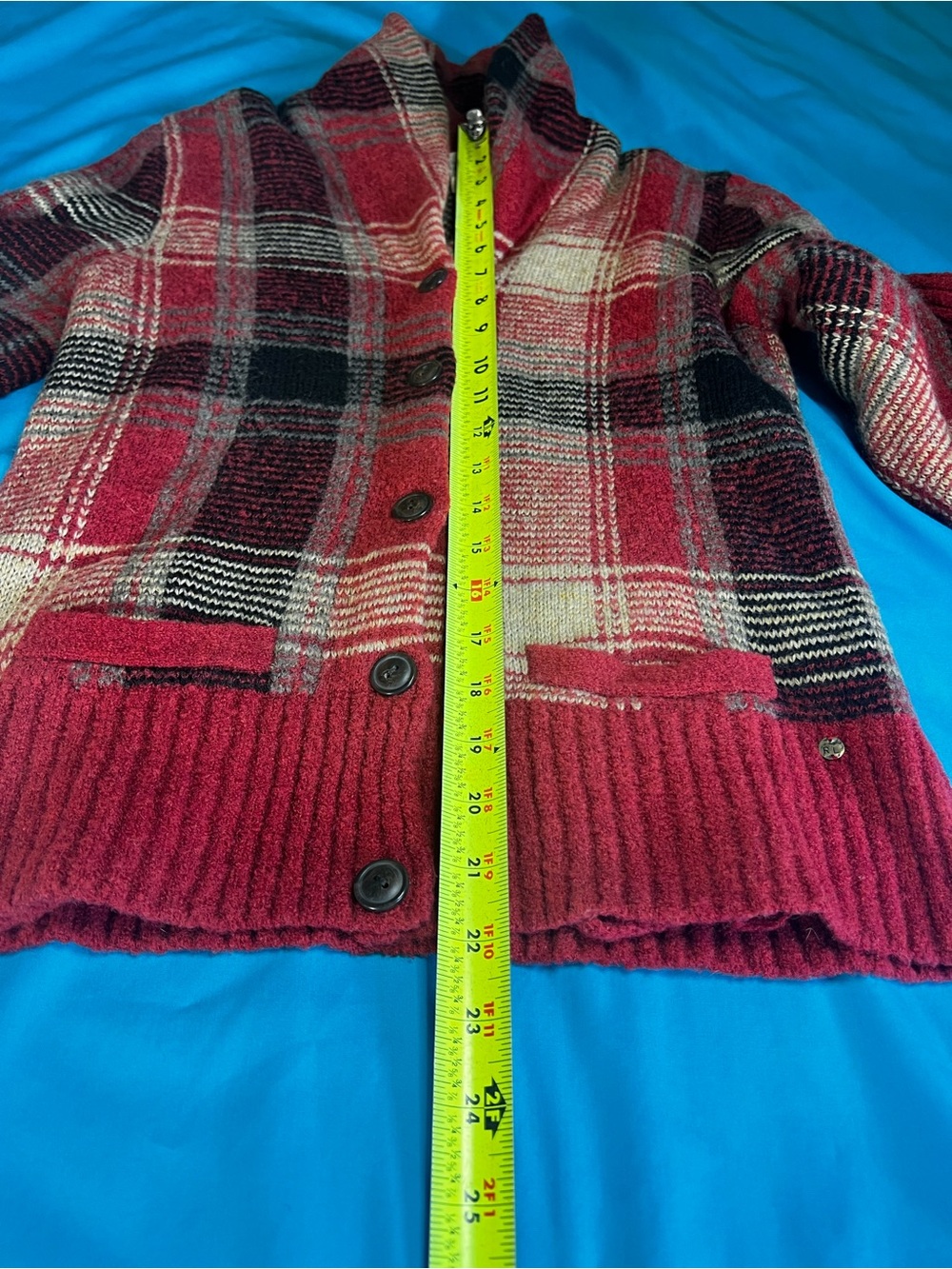 Denim & Supply Ralph Lauren Plaid Wool Blend Shawl Cardigan Heritage S - Picture 7 of 16